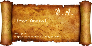 Miron Anatol névjegykártya
